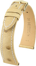 Beige leather strap Hirsch Massai Ostrich L 04362091-1 (Ostrich leather) Hirsch selection