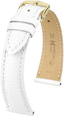 White leather strap Hirsch London L 04366000-1 (Lizard leather) Hirsch selection