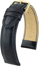 Black leather strap Hirsch Ascot M 01575050-1 (Calfskin)