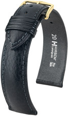 Black leather strap Hirsch Camelgrain L 01009050-1 (Calfskin)