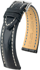 Black leather strap Hirsch Capitano L 05007059-2 (Alligator leather)