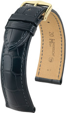 Black leather strap Hirsch Earl L 04707059-1 (Alligator leather)