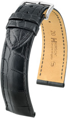Black leather strap Hirsch Genuine Alligator L 10220759-2 (Alligator leather)