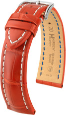 Red leather strap Hirsch Capitano L 05007029-2 (Alligator leather) Hirsch selection