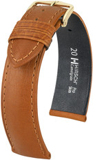 Brown leather strap Hirsch Camelgrain L 01009010-1 (Calfskin)