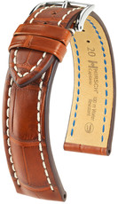 Brown leather strap Hirsch Capitano L 05007079-2 (Alligator leather)
