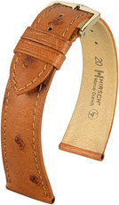 Brown leather strap Hirsch Massai Ostrich L 04362070-1 (Ostrich leather) Hirsch selection