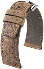 Brown leather strap Hirsch Tritone L 08564073-2 (Antelope leather)