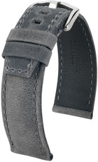 Grey leather strap Hirsch Tritone L 08564030-2 (Antelope leather)