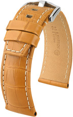 Light brown leather strap Hirsch Tritone L 08607074-2 (Alligator leather)