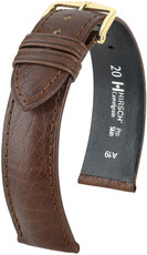 Dark brown leather strap Hirsch Camelgrain M 01009115-1 (Calfskin)