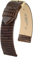 Dark brown leather strap Hirsch Lizard M 01766110-1 (Lizard leather)