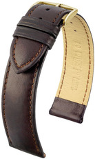 Dark brown leather strap Hirsch Merino L 01206010-1 (Sheep leather)