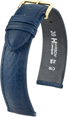 Dark blue leather strap Hirsch Camelgrain L 01009080-1 (Calfskin)