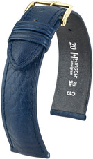 Dark blue leather strap Hirsch Camelgrain M 01009180-1 (Calfskin)