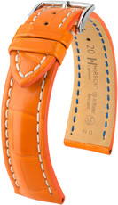 Dark orange leather strap Hirsch Capitano L 05007076-2 (Alligator leather) Hirsch selection