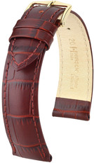 Burgundy leather strap Hirsch Duke M 01028160-1 (Calfskin)