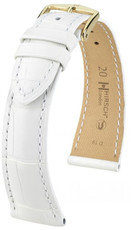 White leather strap Hirsch London L 04207009-1 (Alligator leather) Hirsch Selection