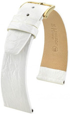 White leather strap Hirsch Prestige M 02208100-1 (Crocodile leather) Hirsch Selection