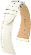 White leather strap Hirsch Regent M 04107109-2 (Alligator leather) Hirsch Selection