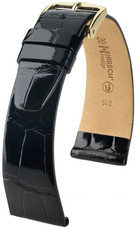 Black leather strap Hirsch Prestige L 02207050-1 (Alligator leather) Hirsch Selection