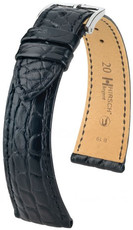 Black leather strap Hirsch Regent L 04107059-2 (Alligator leather)