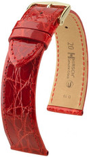 Red leather strap Hirsch Genuine Croco L 01808020-1 (Crocodile leather) Hirsch Selection