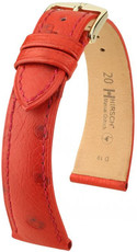 Red leather strap Hirsch Massai Ostrich L 04262020-1 (Ostrich leather) Hirsch Selection
