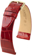 Red leather strap Hirsch Prestige L 02207020-1 (Alligator leather) Hirsch Selection