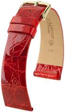 Red leather strap Hirsch Prestige M 02208120-1 (Crocodile leather) Hirsch Selection