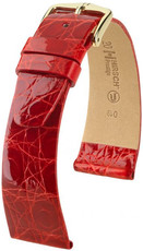 Red leather strap Hirsch Prestige M 02308120-1 (Crocodile leather) Hirsch Selection