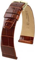 Brown leather strap Hirsch Prestige L 02207070-1 (Alligator leather) Hirsch Selection