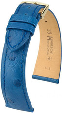 Blue leather strap Hirsch Massai Ostrich L 04262085-1 (Ostrich leather) Hirsch Selection