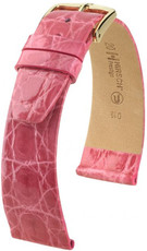 Pink leather strap Hirsch Prestige L 02207024-1 (Alligator leather) Hirsch Selection