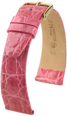 Pink leather strap Hirsch Prestige M 02208125-1 (Crocodile leather) Hirsch Selection
