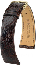 Dark brown leather strap Hirsch Genuine Croco L 01808010-1 (Crocodile leather)