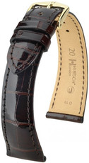 Dark brown leather strap Hirsch London L 04207010-1 (Alligator leather) Hirsch Selection