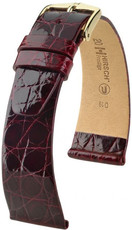 Burgundy leather strap Hirsch Prestige M 02208160-1 (Crocodile leather) Hirsch Selection