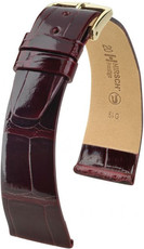Leather strap Hirsch Prestige M 02307160-1, red, alligator leather, length M, Quick Release