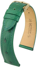 Green leather strap Hirsch Massai Ostrich L 04262040-1 (Ostrich leather) Hirsch Selection
