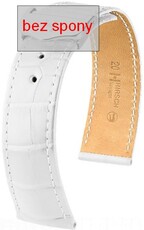 White leather strap Hirsch Voyager 07107409-2 (Alligator leather) Hirsch Selection