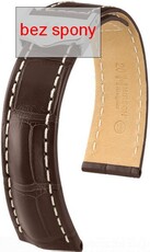 Dark brown leather strap Hirsch Navigator 07007417-2 (Alligator leather) Hirsch Selection
