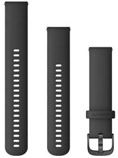 Silicone strap Garmin 20mm (for Venu, Venu Sq, Venu 2 plus etc.), black V1, Quick Release, + extended part, 010-12932-11