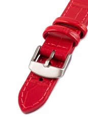 Unisex leather red strap for watches W-140-E