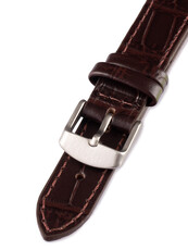 Unisex leather dark brown strap for watches W-140-B