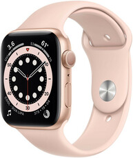 Apple Watch Series 6 GPS, 44mm, Gold Aluminium Case with Sand-pink Sports Strap
