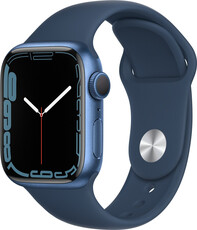 Apple Watch Series 7 GPS, 41mm, Blue Aluminium Case with Abyss Blue Sport Band
