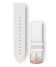 Strap Garmin Quick Release 18mm, leather, white, pink-gold clasp (Venu 2S, Vívoactive 4S, Vívomove 3S)