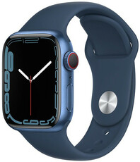 Apple Watch Series 7 GPS + Cellular, 41mm, Blue Aluminium Case with Abyss Blue Sport Band