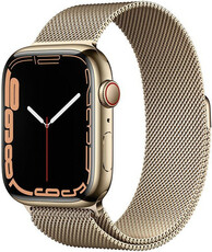 Apple Watch Series 7 GPS + Cellular, 45 mm Gold Stainless Steel Case with Milanese Loop